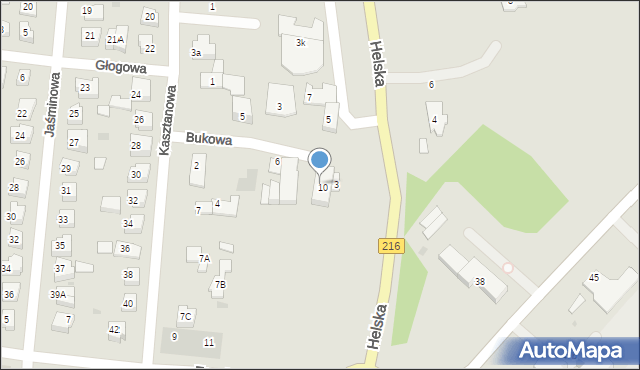 Puck, Kasztanowa, 5H, mapa Puck