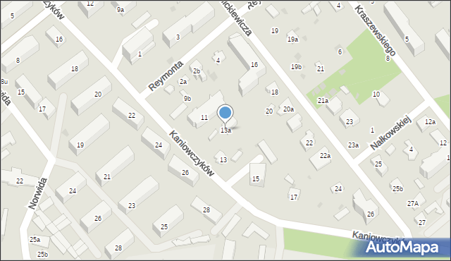 Puławy, Kaniowczyków, 13a, mapa Puław