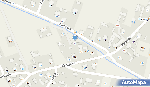 Pysznica, Kaczyłów, 41, mapa Pysznica