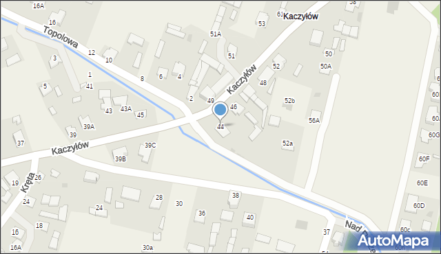 Pysznica, Kaczyłów, 44, mapa Pysznica