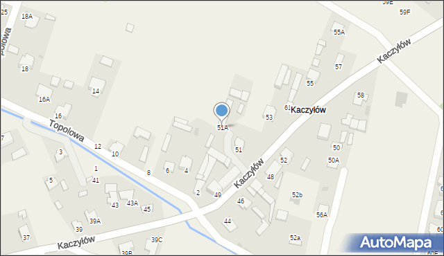 Pysznica, Kaczyłów, 51A, mapa Pysznica