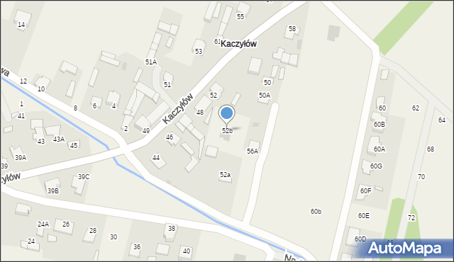 Pysznica, Kaczyłów, 52b, mapa Pysznica