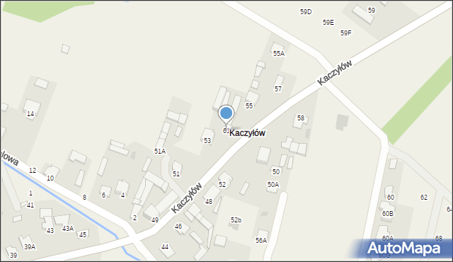 Pysznica, Kaczyłów, 61, mapa Pysznica