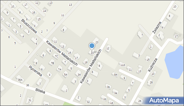 Rabowice, Kawalerów Maltańskich, 21, mapa Rabowice