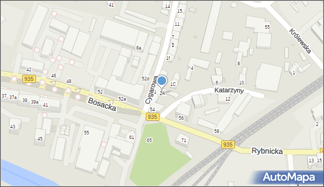 Racibórz, Katarzyny, 2A, mapa Racibórz