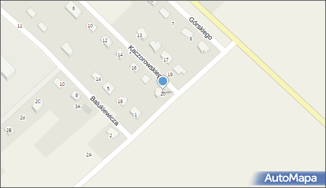 Raczki, Kaczorowskiego Kazimierza, ks., 20, mapa Raczki