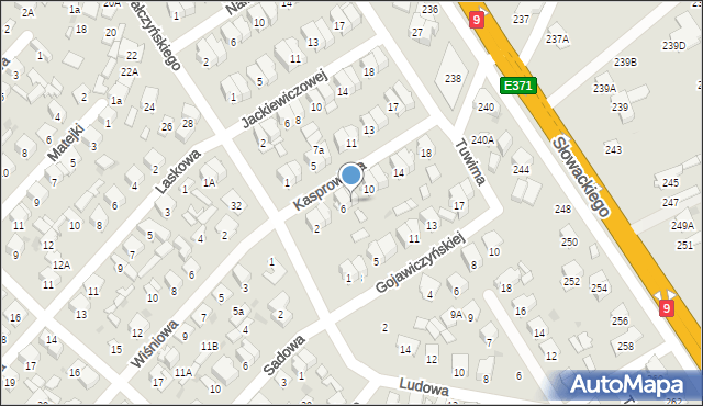 Radom, Kasprowicza Jana, 8, mapa Radomia