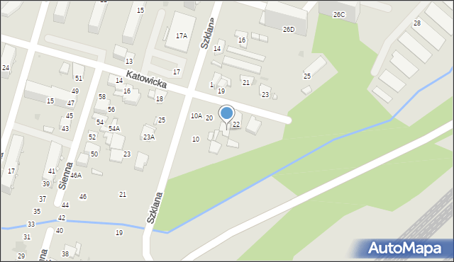 Radom, Katowicka, 22A, mapa Radomia