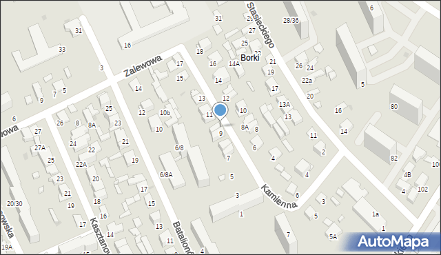 Radom, Kamienna, 9A, mapa Radomia