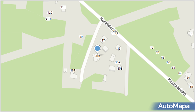 Radom, Kasztelańska, 37b, mapa Radomia