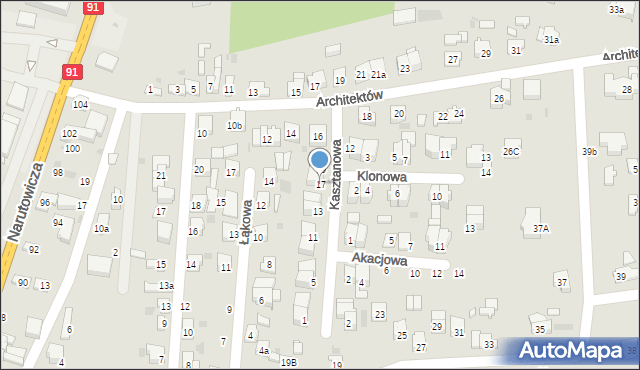 Radomsko, Kasztanowa, 17, mapa Radomsko