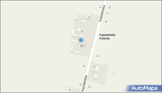 Radoszewice, Kasztańska, 18, mapa Radoszewice