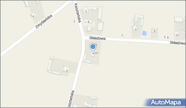 Radoszewice, Kasztańska, 7, mapa Radoszewice