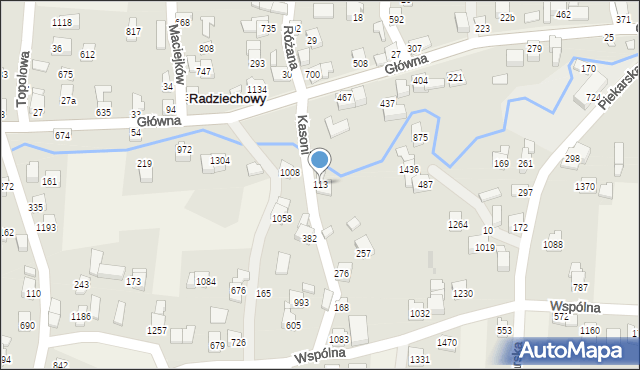 Radziechowy, Kasoni, 113, mapa Radziechowy