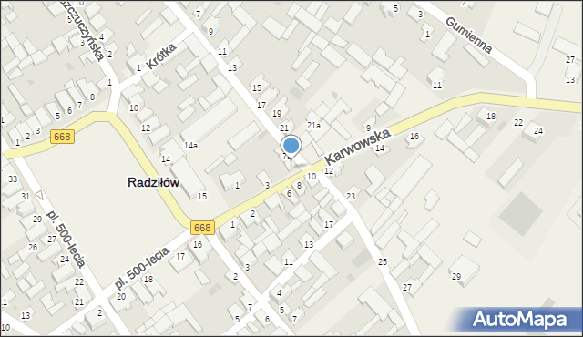 Radziłów, Karwowska, 5, mapa Radziłów