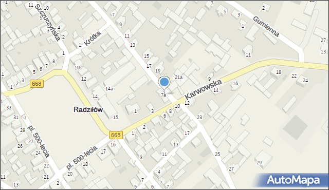 Radziłów, Karwowska, 7a, mapa Radziłów