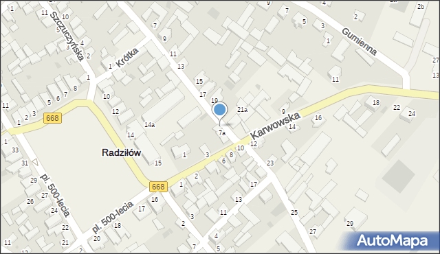 Radziłów, Karwowska, 7b, mapa Radziłów