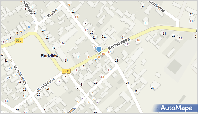 Radziłów, Karwowska, 8, mapa Radziłów