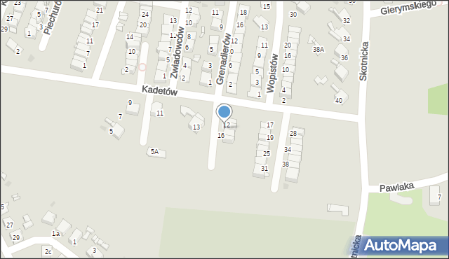 Radzionków, Kadetów, 14, mapa Radzionków