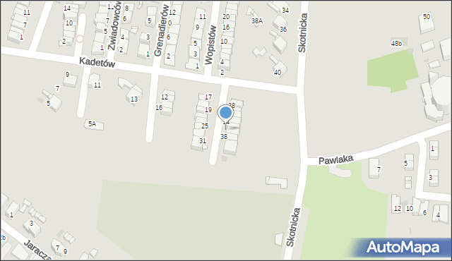 Radzionków, Kadetów, 36, mapa Radzionków