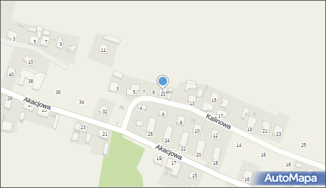 Rajkowy, Kalinowa, 11, mapa Rajkowy