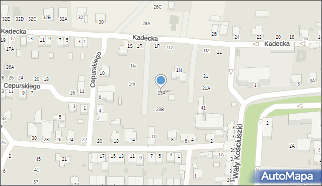 Rawicz, Kadecka, 23A, mapa Rawicz
