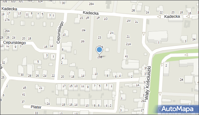 Rawicz, Kadecka, 23B, mapa Rawicz
