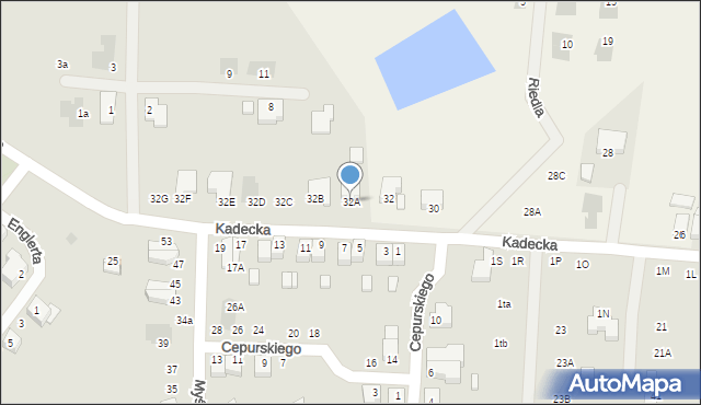 Rawicz, Kadecka, 32A, mapa Rawicz