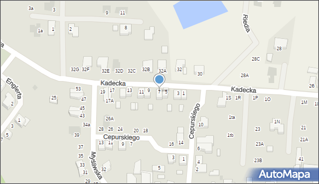 Rawicz, Kadecka, 7, mapa Rawicz