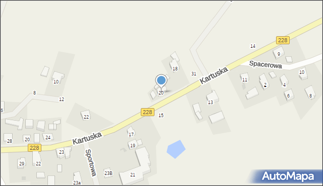 Ręboszewo, Kartuska, 20, mapa Ręboszewo