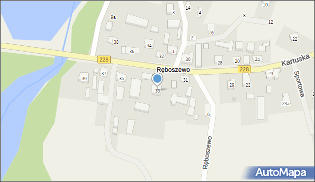 Ręboszewo, Kartuska, 33, mapa Ręboszewo