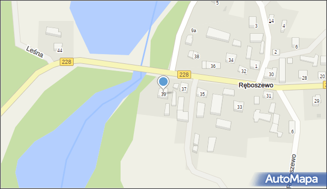 Ręboszewo, Kartuska, 39, mapa Ręboszewo