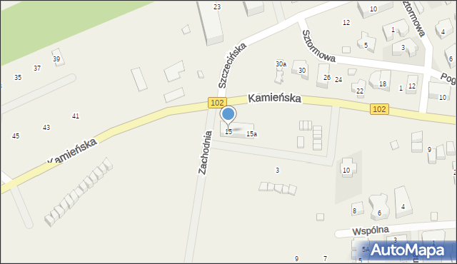 Rewal, Kamieńska, 15, mapa Rewal