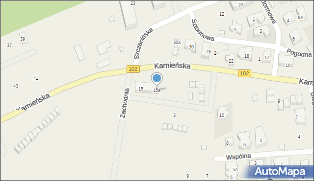 Rewal, Kamieńska, 15a, mapa Rewal