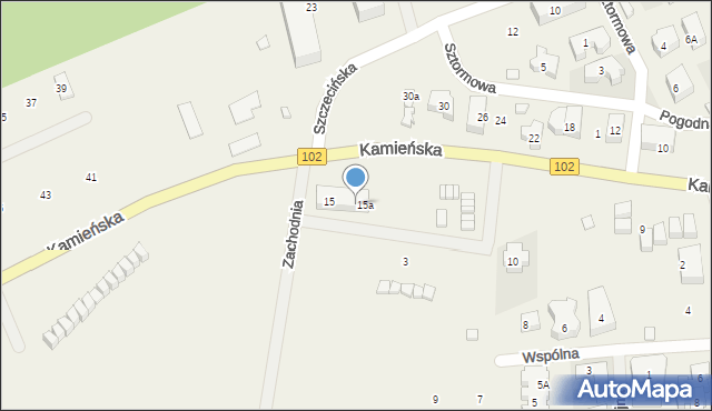 Rewal, Kamieńska, 15b, mapa Rewal