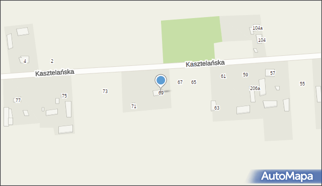 Różanka, Kasztelańska, 69, mapa Różanka