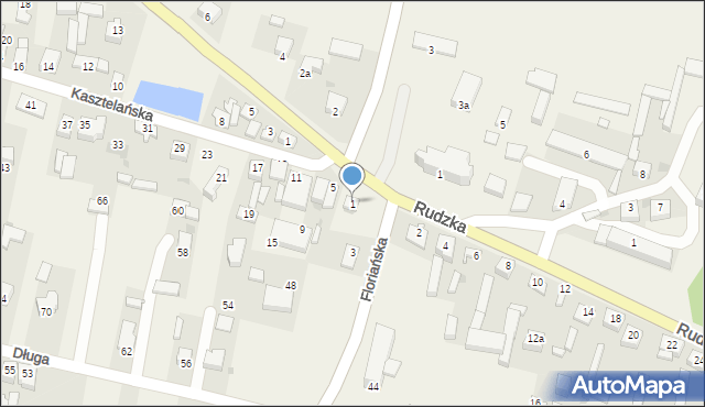 Ruda, Kasztelańska, 1, mapa Ruda