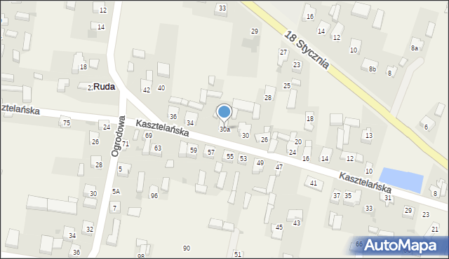 Ruda, Kasztelańska, 30a, mapa Ruda