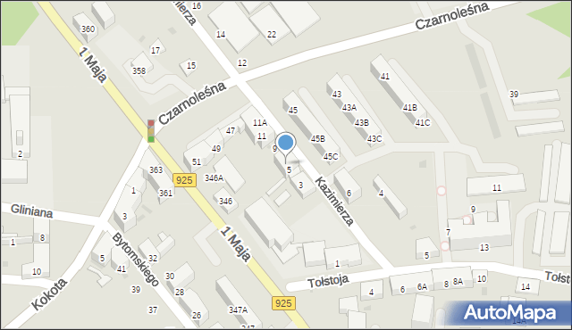 Ruda Śląska, Kazimierza, 7, mapa Rudy Śląskiej