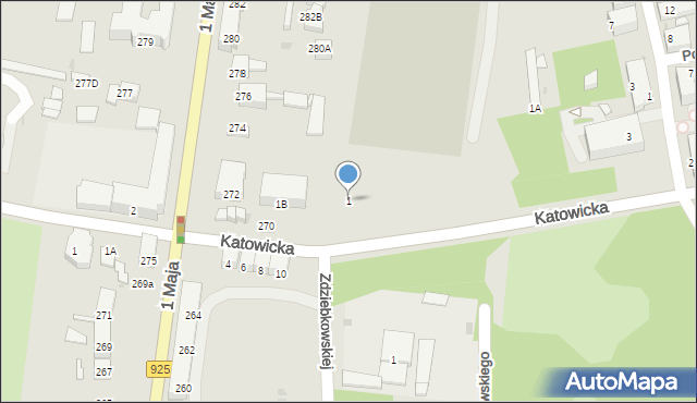 Ruda Śląska, Katowicka, 1, mapa Rudy Śląskiej