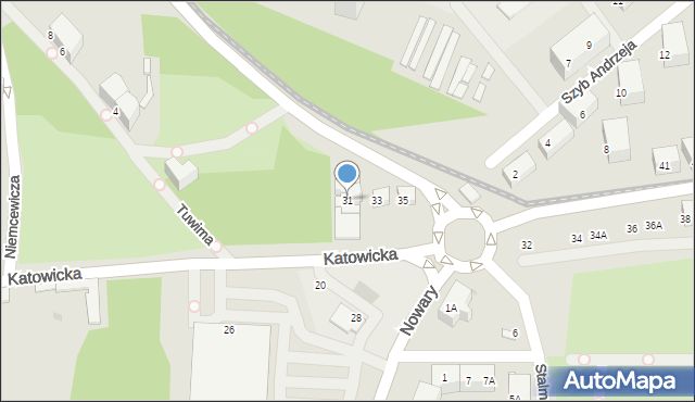 Ruda Śląska, Katowicka, 31, mapa Rudy Śląskiej