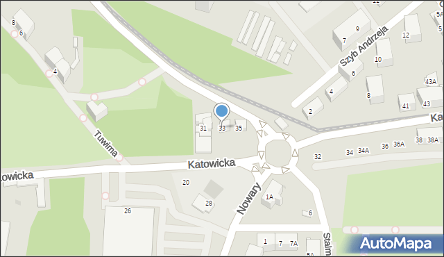 Ruda Śląska, Katowicka, 33, mapa Rudy Śląskiej