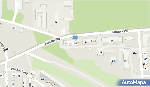 Ruda Śląska, Katowicka, 144B, mapa Rudy Śląskiej