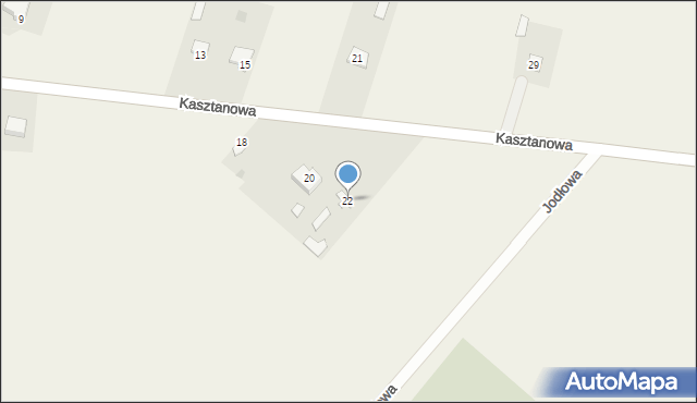 Ruda Wielka, Kasztanowa, 22, mapa Ruda Wielka