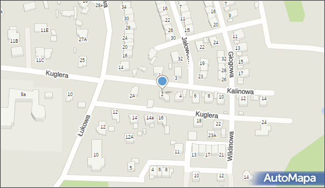 Rybnik, Kalinowa, 2, mapa Rybnika