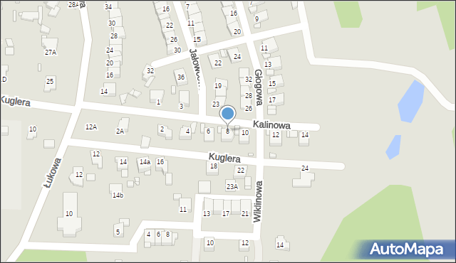 Rybnik, Kalinowa, 8, mapa Rybnika