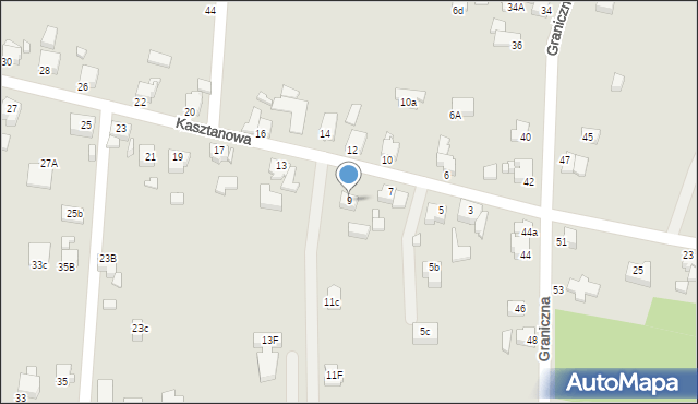 Rybnik, Kasztanowa, 9, mapa Rybnika