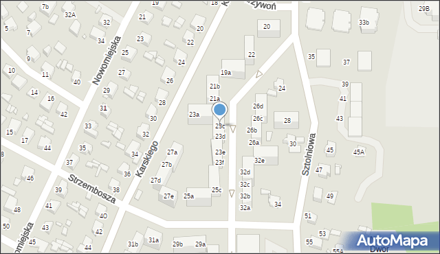 Rybnik, Karskiego Jana, 23c, mapa Rybnika