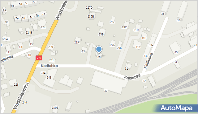 Rybnik, Kadłubka Wincentego, bp., 25, mapa Rybnika