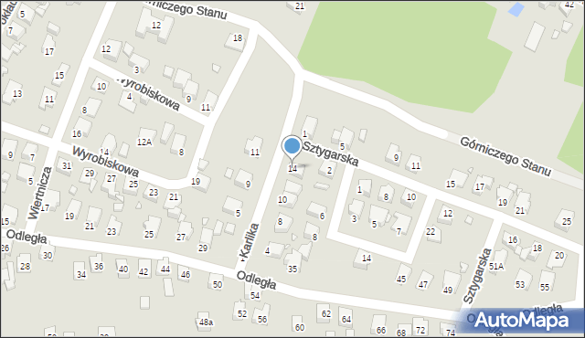 Rybnik, Karlika, 14, mapa Rybnika